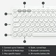 thumbnail image 6 of Logitech Multi-Device Bluetooth Keyboard for Mac with Compact Slim Profile, Easy-Switch up to 3 Devices, Scissor Keys, 2 Year Battery, Compatible with macOS, iOS, iPadOS, Off White, 6 of 8
