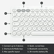 Logitech K380 Backlit Keys Mini Bluetooth Standard Keyboard, off White, 1 Pack