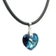 thumbnail image 2 of Juego de aretes y collar de caucho con dije en forma de Corazón, plata mexicana ley .925, Azul Bermuda, 2 of 5