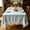 Blue White, variant on Fmxomd 24x24 Inch Blue White Plaid Ruffled Table Cloth Rectangle Polyester Gingham Trim Tablecloth Vintage Farmhouse CheckeBlue Table Cover for Home Weddings Picnic Holiday Party Decor