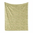 thumbnail image 1 of Flowers Soft Flannel Fleece Blanket, Spring Revival Blooming Aster Petals Leaves Yard Inspiration Season, Cozy Plush for Indoor and Outdoor Use, 50" x 60", Peach Fern Green and Cream, by Ambesonne, 1 of 5