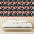 thumbnail image 3 of Ambesonne Floral Design Peel & Stick Wallpaper for Home, Watercolor Peony Art, 13"x72", Dark Coral Forest Green, 3 of 5
