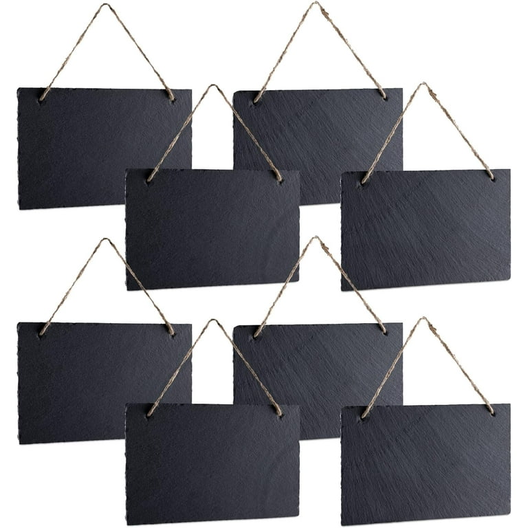 Navaris Hanging Slate Chalkboard Signs (Set of 8) - 5.85