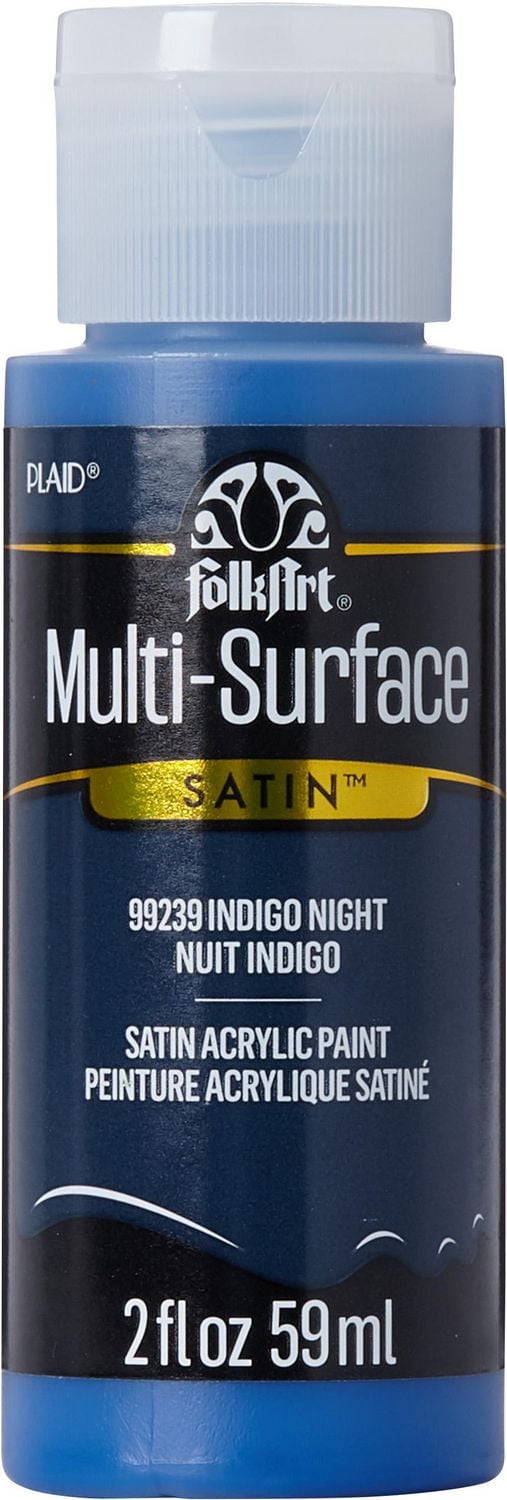 FolkArt Peinture Acrylique Satin Multi-Surface, 2 fl. oz., Indigo Nuit Peinture acrylique satinée