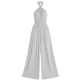 thumbnail image 4 of Aimik Womens Backless Jumpsuits Sleeveless Halter Ruched Waist Wide Leg Jumpsuits Summer Vacation Trendy One Piece Jumpsuit for Women, 4 of 6