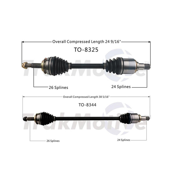 TrakMotive Front CV Axle CV Joint Shaft Assembly Assembly For Toyota