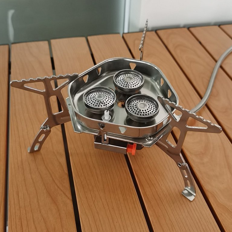 Cogfs 6900W Outdoor 3-core Gas Stove Camping Stove Picnic Burner Piezo  Ignition - Walmart.com