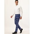 thumbnail image 4 of Pantalones de vestir a cuadros para hombre Lars Amadeus Azul L, 4 of 6