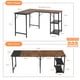 thumbnail image 3 of Escritorio L Escritorio de oficina con Librero Marron FurnitureR MCCOY MDF Nogal, 3 of 6