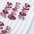 thumbnail image 3 of Press on Nails BMKKOT 30 unidades de San Valentín, tamaño mediano, color almendra, 3 of 7
