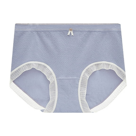 Bigersell Plus Size Underwear for Women 4X-5X Clearance Seamless Cotton Underwear Women High Cut Panty Style P-1225 Cotton Boyshort Panties Ladies Thongs Briefs Mid Waist Women's Briefs Blue One Size