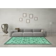 thumbnail image 3 of Ahgly Company Machine Washable Indoor Rectangle Persian Turquoise Blue Traditional Area Rugs, 8' x 12', 3 of 4