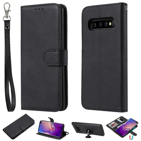 Galaxy S10 Plus Case Wallet, S10 Plus Case, Allytech Premium Leather Flip Case Cover & Card Slots Pocket, Wrist Design Detachable Slim Case for Samsung Galaxy S10 Plus (S10+) 2019 (Best Phone For Me 2019)