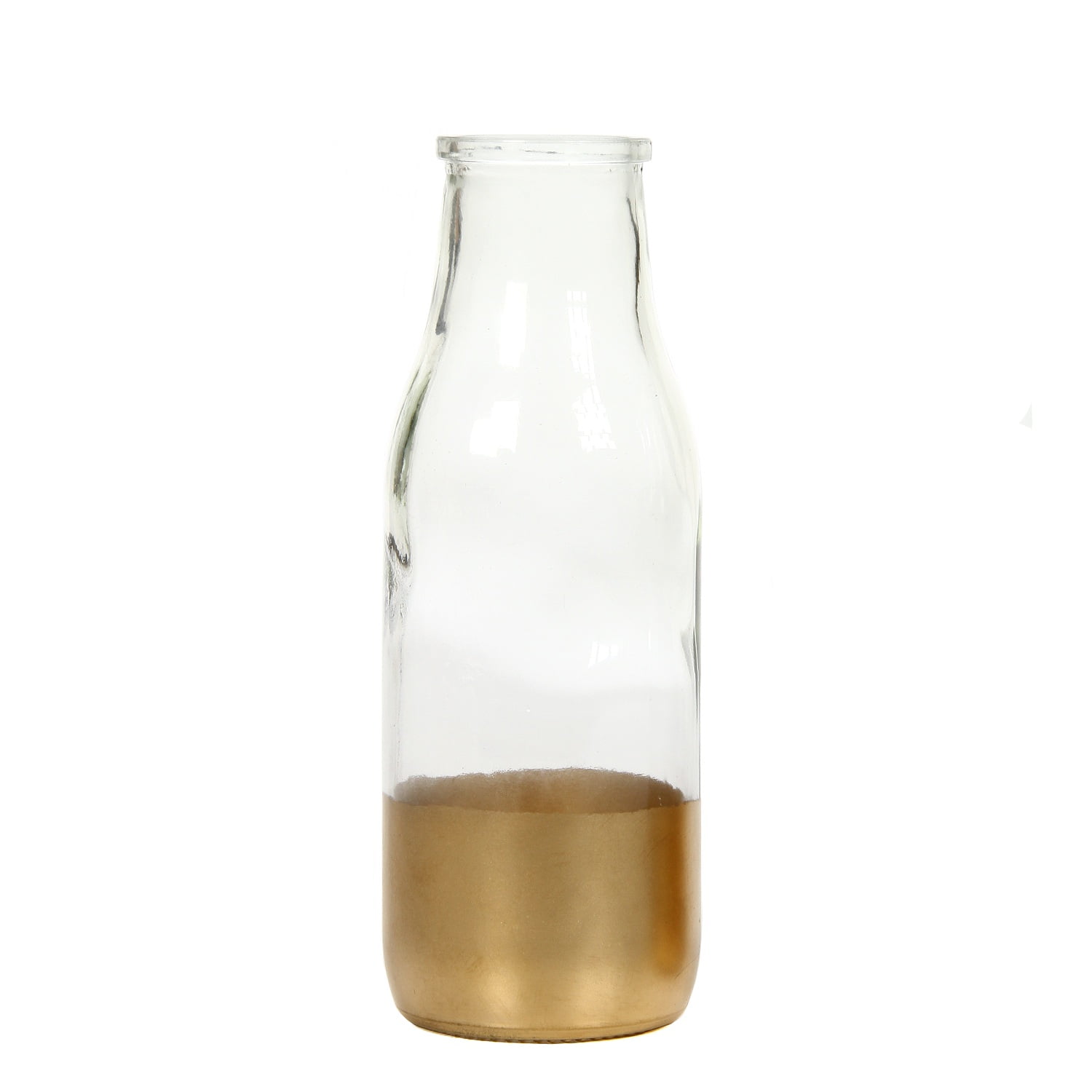 Way to Celebrate Large Gold Dipped Glass Bottle