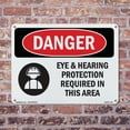 thumbnail image 5 of Eye And Hearing Protection Required OSHA Danger Aluminum Sign 14 Inch x 10 Inch - 5 Pack, 5 of 8