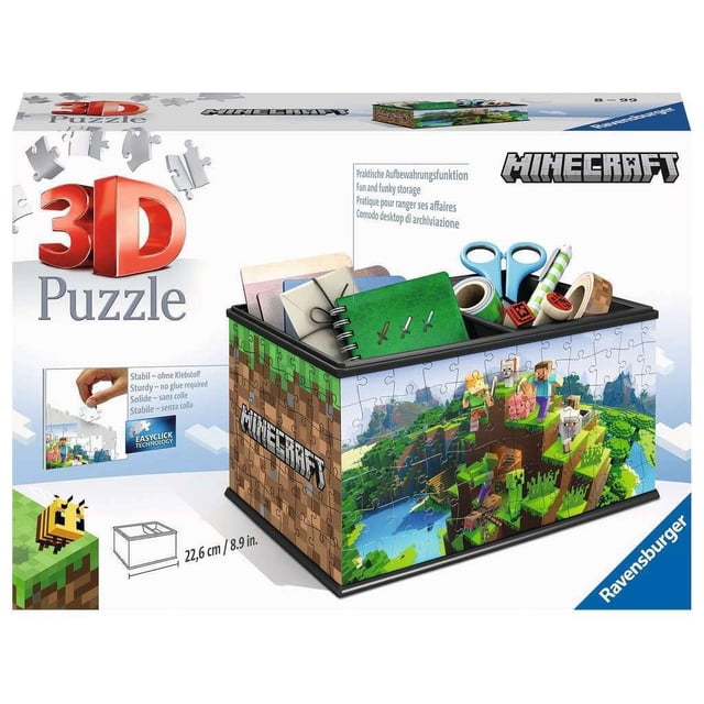 Caja de almacenamiento para rompecabezas Ravensburger Minecraft Kids 8+ Y