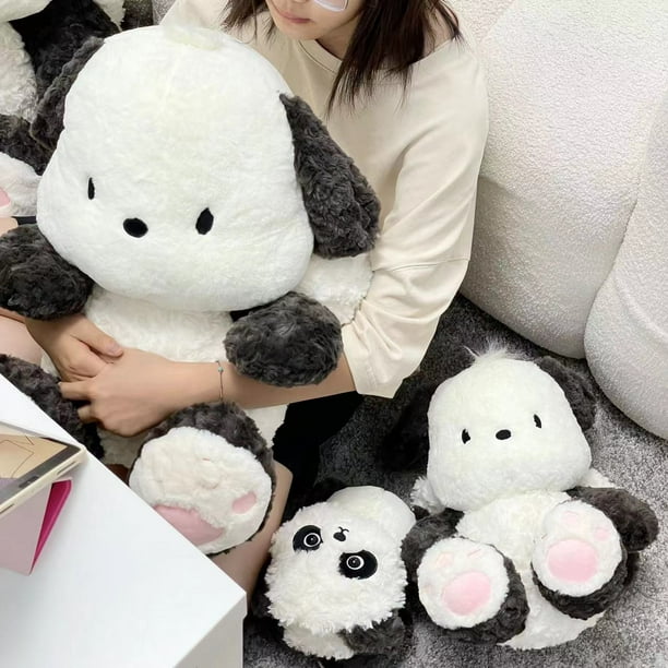 Pochacco blanco y negro encantador convertir en Panda juguete de peluche lindo relleno Anime lindo muñeca de dibujos animados regalos de cumpleaños niña Niño