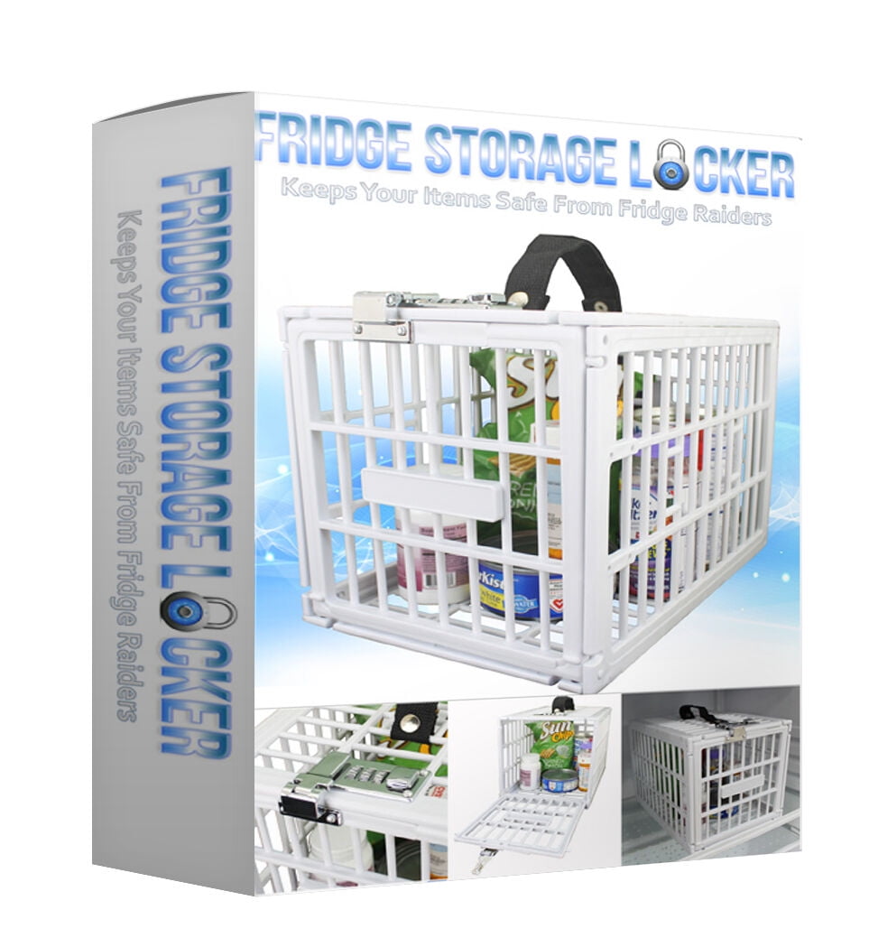 Fridge Locker Box - Secure Lockable Storage for Snacks & Medicine, Portable Design