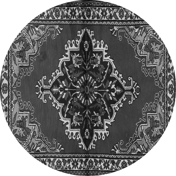 Ahgly Company Indoor Round Medallion Gray Traditional Area Rugs, 7' Round
