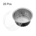 thumbnail image 3 of Uxcell 25Pcs Moldes para Hornear con Tapa 5oz Forros de Aluminio Mini Contenedores Desechables Tazas Negras, 3 of 6