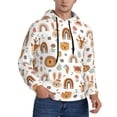 thumbnail image 2 of Balery cute Rainbow Animal Pattern Mens Hoodie Kangaroo Pocket Hoodie Pullover Hooded Sweatshirt Ideal for Daily Wear Travel and Home-X-Large, 2 of 7