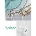 thumbnail image 3 of Teal Blue Ombre Cream Tie Up Curtains for Windows 54 Inch Length Balloon Curtains Kitchen Adjustable Balloon Window Shade Modern Geometric Brown Aesthetic Tie Up Bathroom Curtain Window 42"x54", 3 of 6