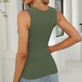 thumbnail image 6 of UPPADA Womens Square Neck Tank Top Sleeveless Ribbed Fitted Tanks Summer Basic Slim Cute Tops Casual Streetwear for Vacation Beach Club,Tank Top for Women Loose Fit Army Green,L, 6 of 8