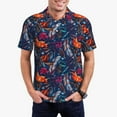 thumbnail image 2 of Balery Tropical Flower Printed Men’s Short Sleeve Polo Shirt, Midweight Men's Shirt,Golf Polo shirts -3X-Large, 2 of 8