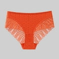 thumbnail image 2 of GEWSEY Women's Mid Rise Breathable Soft Lace Underwear Briefs (Orange, M), 2 of 3