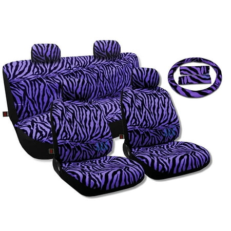 Animal Print Seat Covers Universal Sedanteering Wheel Vivid Purple For Acura ILX
