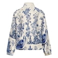thumbnail image 6 of Jackets for Women Winter Coat Jackets Flannel Stand Collar Jacket(Blue Chinoiserie Toile Beautiful Bird,Size:S-4XL), 6 of 7