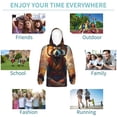 thumbnail image 5 of KLL Unisex Kids Boys Girls Hooded Pocket Pullover Hoodies-Prairie Meditating Raccoon, 5 of 5