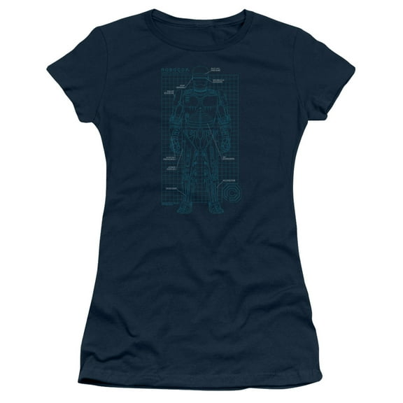 Robocop Schematic Junior Women's T-Shirt Sheer Navy