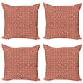 thumbnail image 1 of Ambesonne East Throw Pillow Cover 4 Pack, Curvy Lines Circles Tile, 24", Scarlet Lavender, 1 of 2