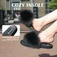 thumbnail image 4 of Pilipala Women's Furry Faux Fur Slides Fuzzy Slippers Fluffy Sandals Outdoor Indoor, 4 of 5