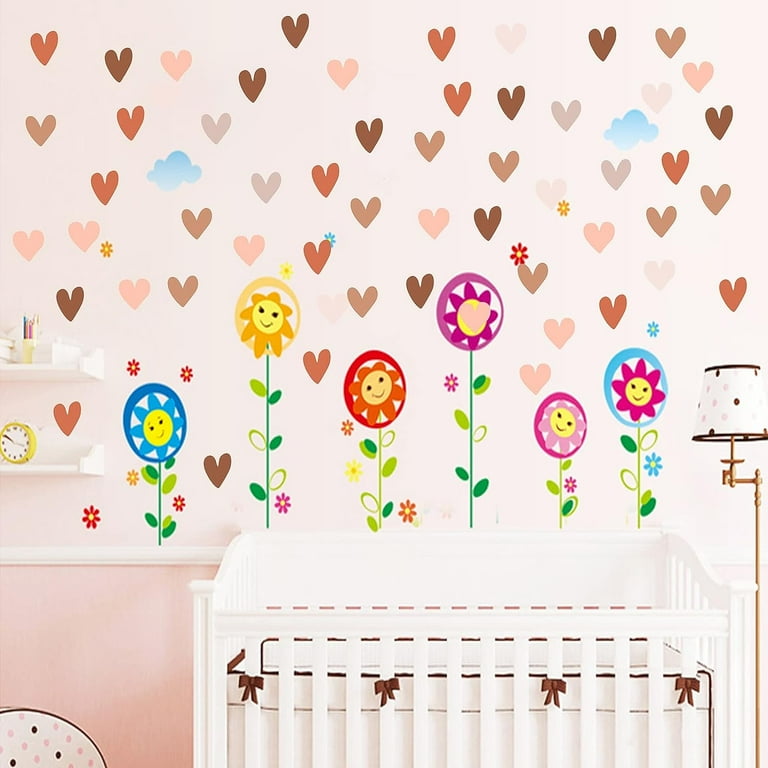 36 Pcs Boho Hearts Wall Decals - Peel And Stick Wall Stickers For Nursery, Living Room, Bedroom Decor