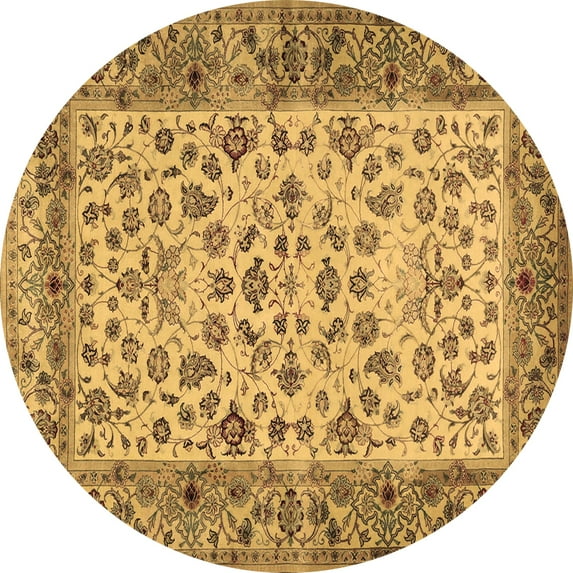 Ahgly Company Indoor Round Persian Brown Traditional Area Rugs, 8' Round