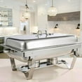thumbnail image 2 of PRIJESSE 4 Pack Stainless Steel Chafing Dishes Buffet Set 8QT with 2 Full Pans+2 Half Size Food Pans, Foldable Frame, Rectangular Catering Chafer Set, 2 of 10