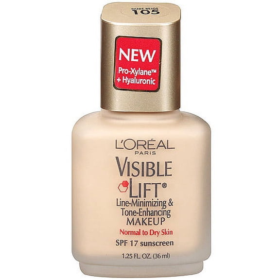 L'Oreal Paris Line-Minimizing & Tone-Enhancing Makeup 105 Nude Beige Visible Lift 1.25 Fl Oz