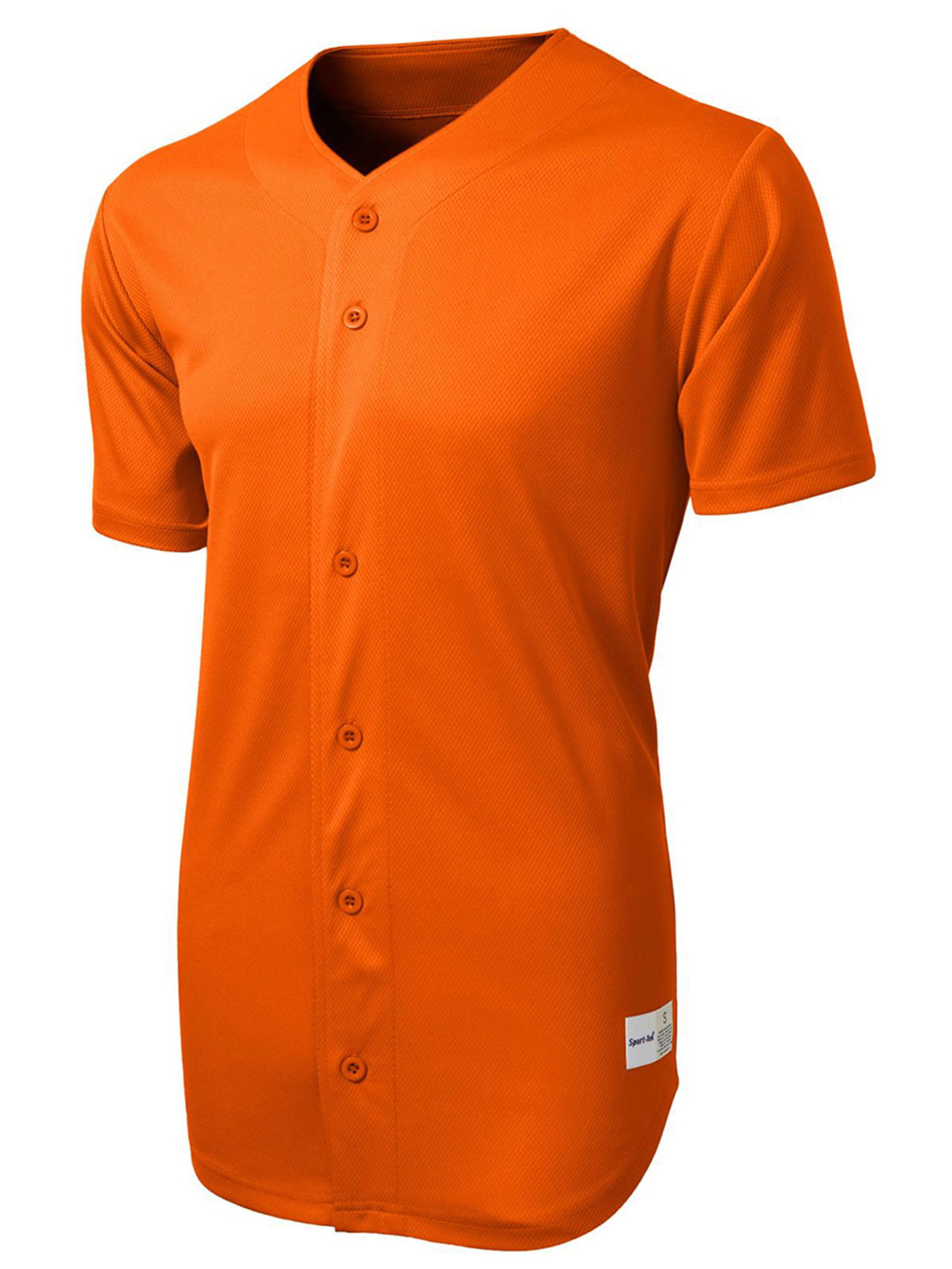 Sport-Tek Mens Classic Tough Mesh Full Button Jersey, Deep Orange, 4XL ...