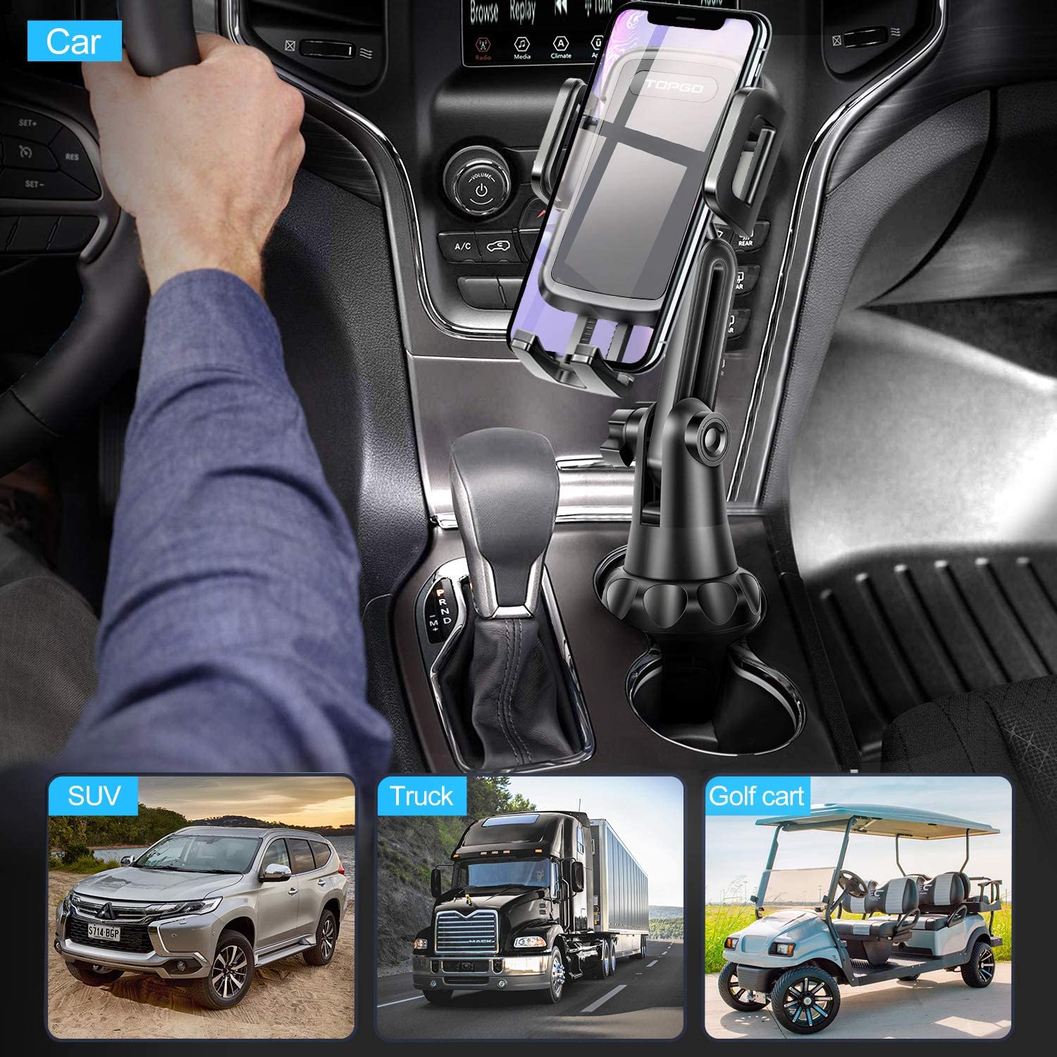 Cshidworld Car Cup Holder Phone Mount with Flexible Neck photo 5
