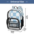 thumbnail image 4 of PVC Transparent Backpacks Clear Backpack for Travel and Outings Light Blue and White Checkered, 4 of 7