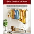 thumbnail image 3 of Sakugi Clothes Rack with Lockable Wheels, Large-Capacity Metal Clothing Rack for Hanging Clothes, Space-Saving Garment Organizer for Bedroom, Laundry Room, 45.6" x 16.9" x 61.7", Silver, 3 of 10