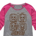 thumbnail image 3 of Marvel Guardians of the Galaxy - Groot Grid - Toddler And Youth Girls Shirt Tail Raglan, 3 of 5
