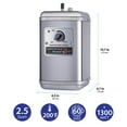 thumbnail image 2 of Ready Hot Distributeur d'Eau Chaude Instantané Compact Réservoir en Acier Inoxydable Mural Contrôle de Température Réglable Comprend Robinet à Double Levier Chaud et Froid avec Finition Nickel Brossé 41-RH-150-F560-BN, 2 of 5