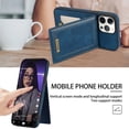 thumbnail image 4 of Dteck Leather Wallet Case for iPhone 13 Pro with RFID Blocking Card Slots Magnetic Button Kickstand Function Business Style Men Women Case For iPhone 13 Pro,Blue, 4 of 7