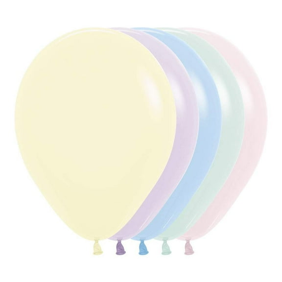 5 Inch Pastel Assorted Sempertex Latex Balloons 100
