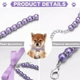 thumbnail image 5 of Pet Bow Pearl Necklace Diamond Crystal Dog Pearl Necklace Collars with Bling Rhinestones Dog Cat Jewelry Set Wedding Collar for Puppy Pets - Pink,S, 5 of 8