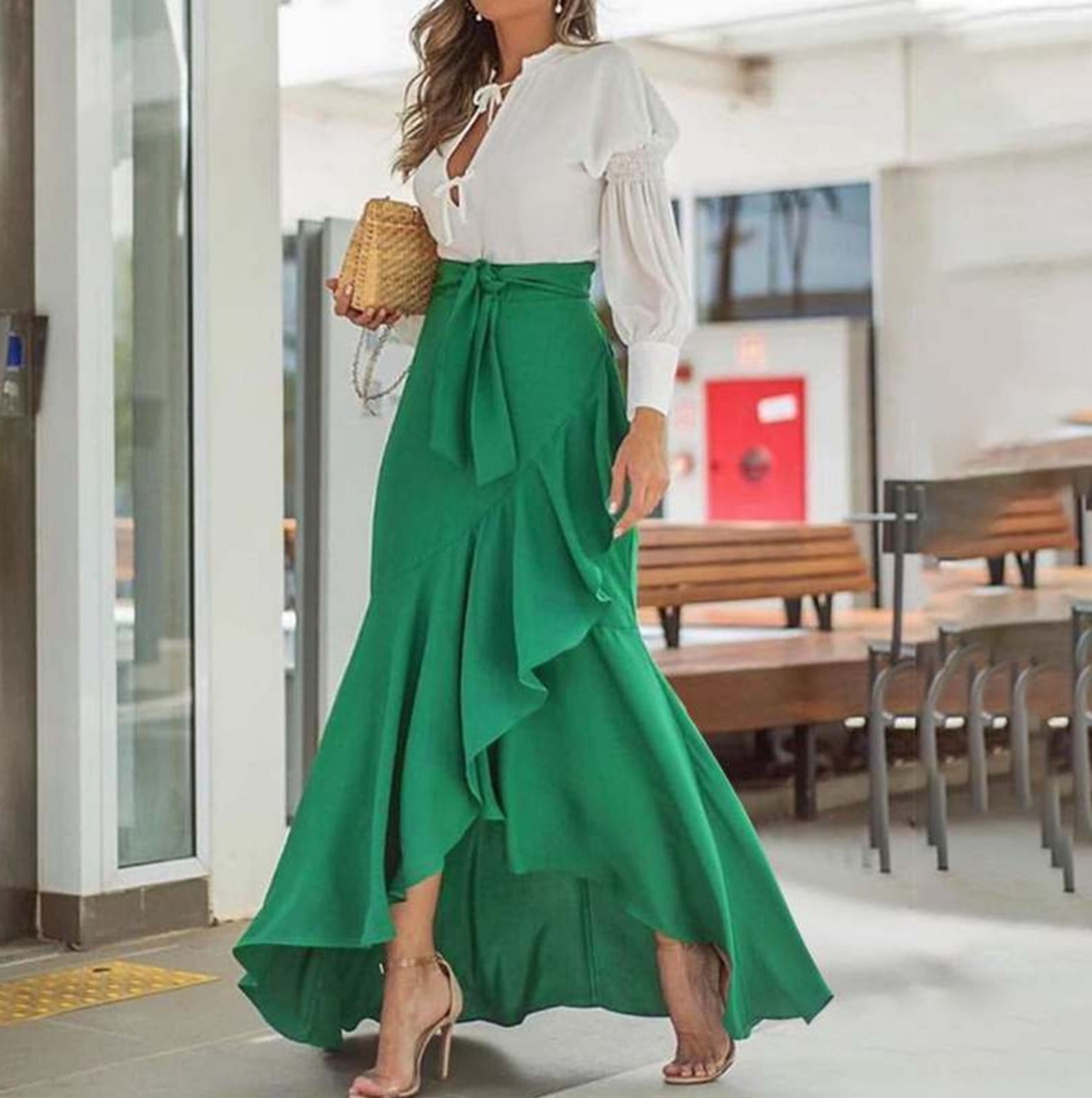 Women Thick Padded Puffer Quilted Wrap Skirt Outdoor