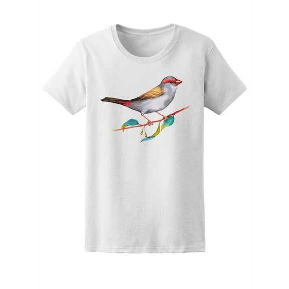 Cute Bird On A Branch T-Shirt Women -Image by Shutterstock, Female Medium